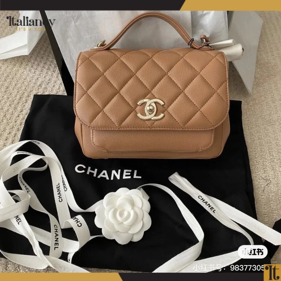 Chanel top handle bag beige
