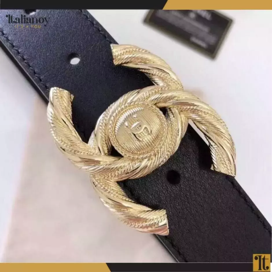 Black Chanel belt