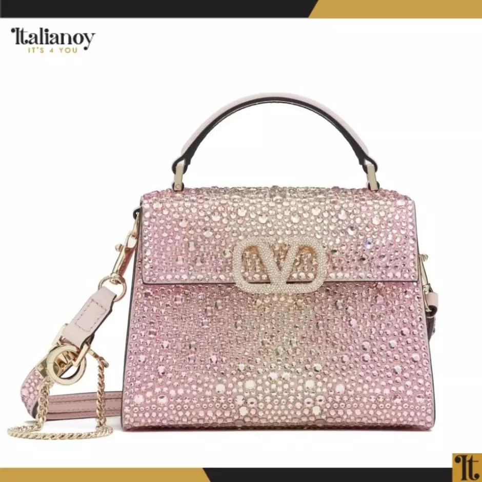 Valentino Garavani Crystal-Embellished Bag with V Logo