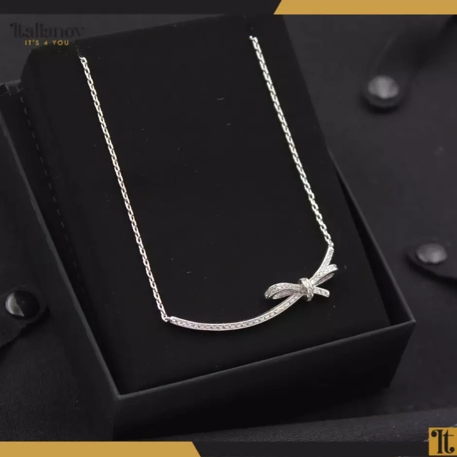 Ruban Necklace White Silver