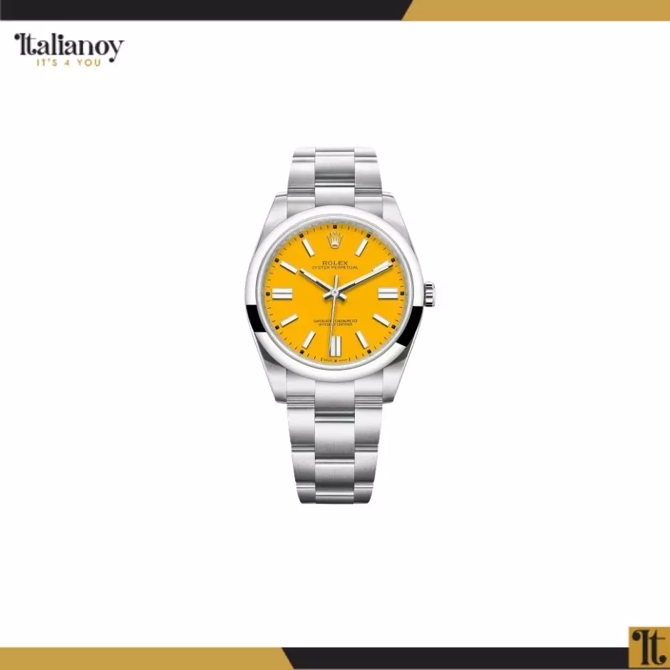 Rolex Oyster Perpetual silver yellow