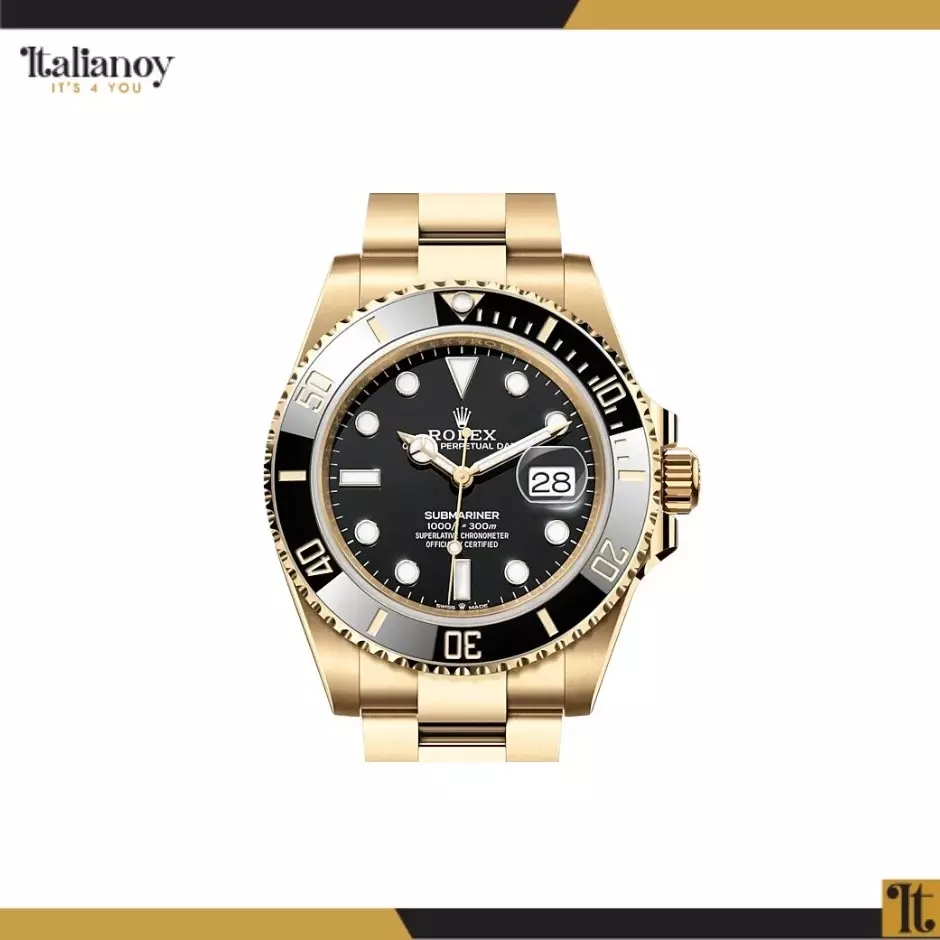 ROLEX SUBMARINER DATE YELLOW GOLD OYSTER BLACK DIAL