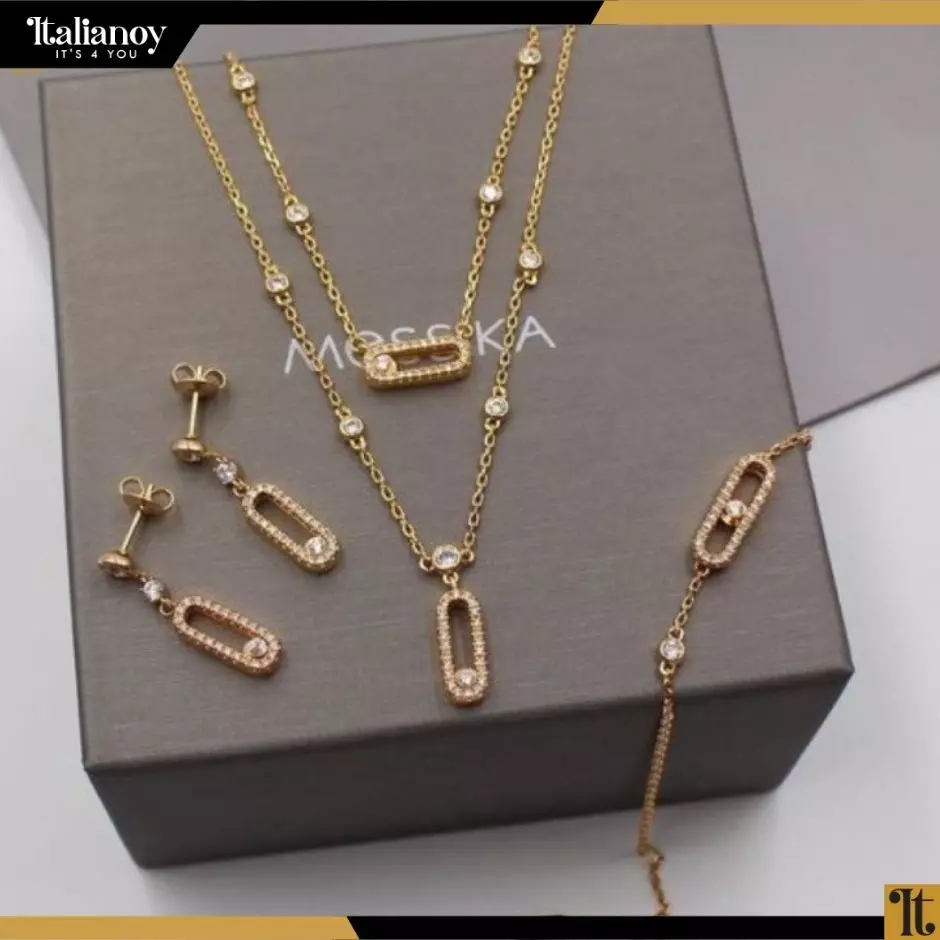 Messika Move Uno Rose Gold Set Bracelet + Necklace + Earrings