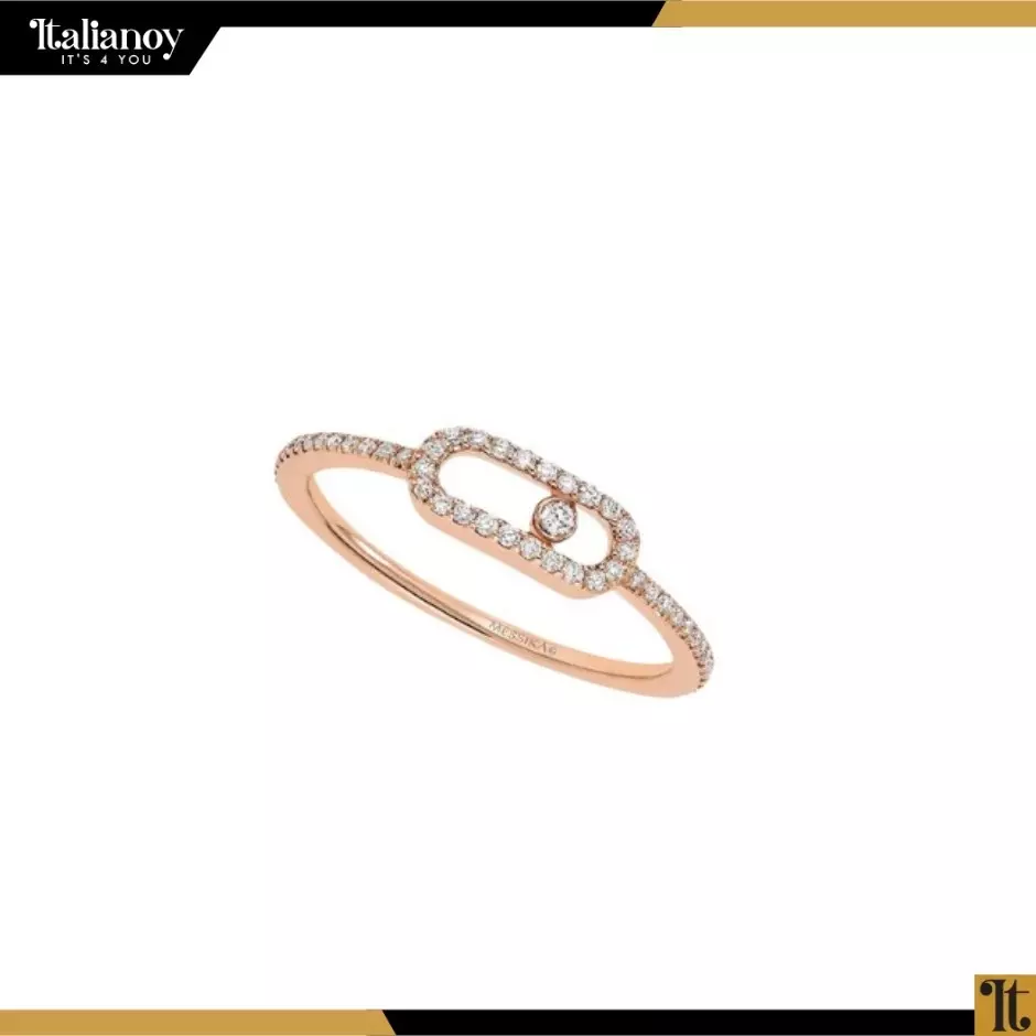 Messika Flex Move Uno Studded Wide Rose Gold Bracelet + Ring