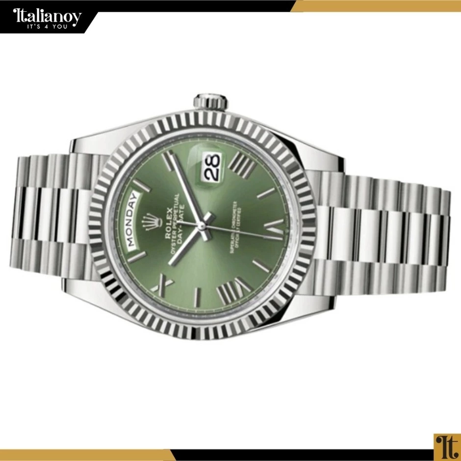 ROLEX DAY-DATE PLATINE OLIVE GREEN DIAL PRESIDENT
