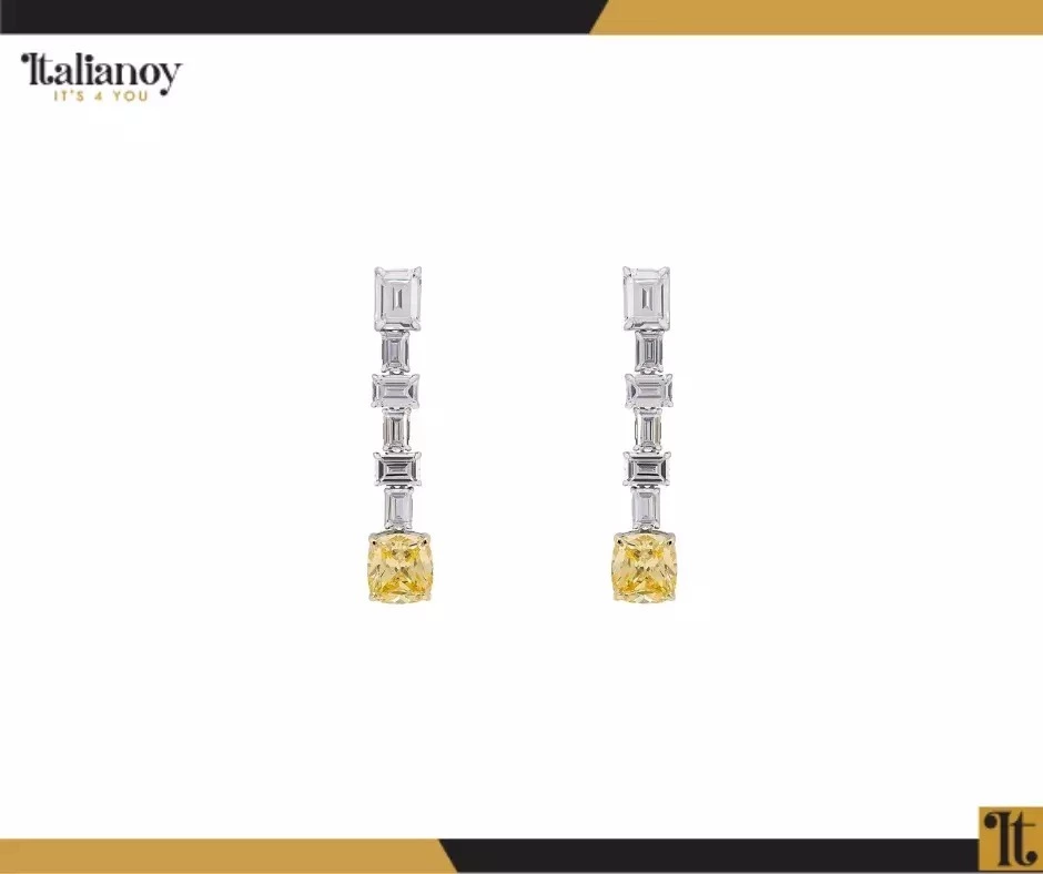 Tiffany Yellow  Silver Necklace +Earring