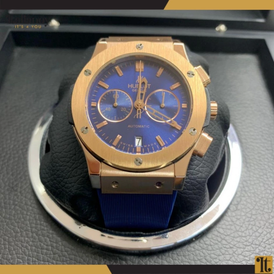 Hublot Geneve Blue-Rose Gold with Blue Dial