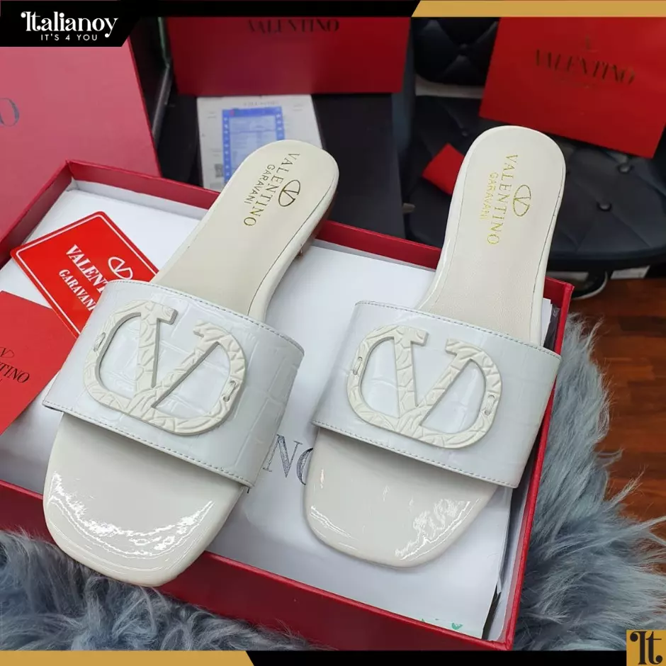 Valentino Logo Slide Sandals