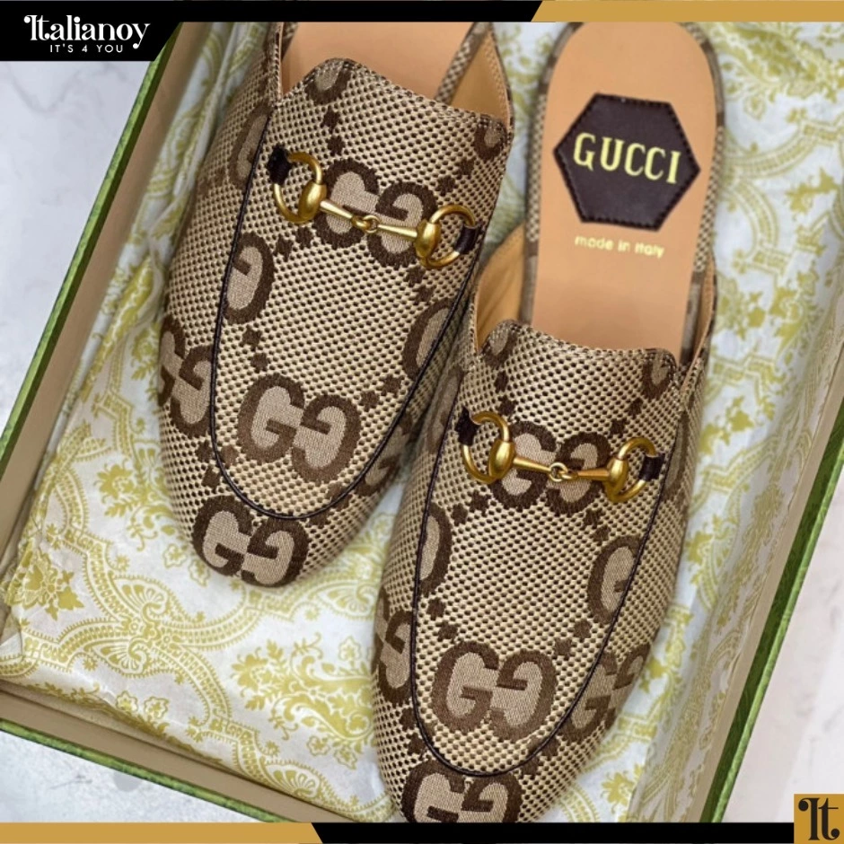 Gucci Beige Jumbo Gg Princetown Loafers