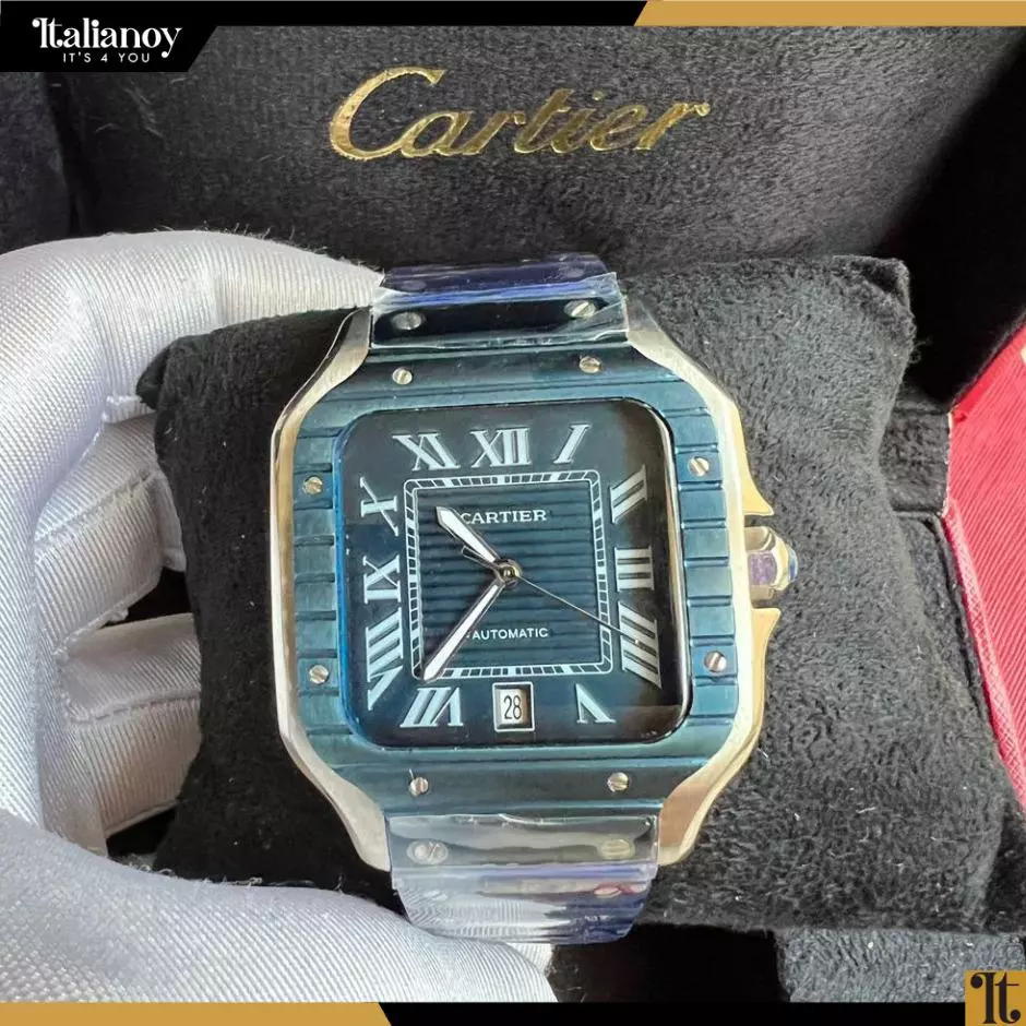 Santos De Cartier Watch silver-blue