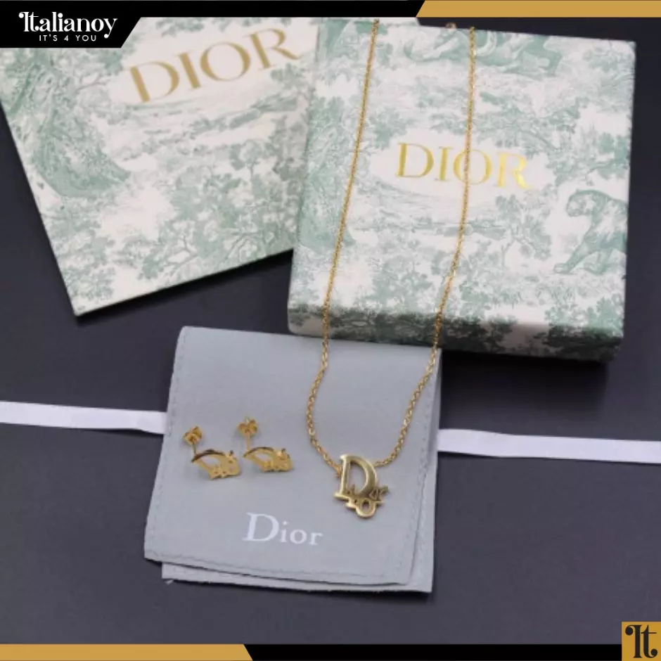 DIOR  NECKLACE  - EARRINGS  GOLD