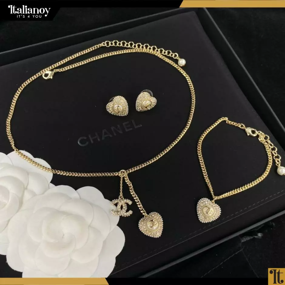 Chanel  Necklace, Bracelet, and Earrings Gold