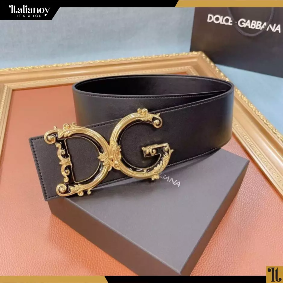 Belts | Belt In Laminated Dauphine Calfksin With Baroque Dg Gold – Dolce & Gabbana Women