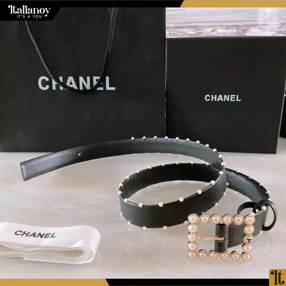 Black Chanel belt