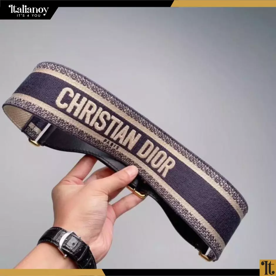 Christian Dior Navy Embroidered Strap