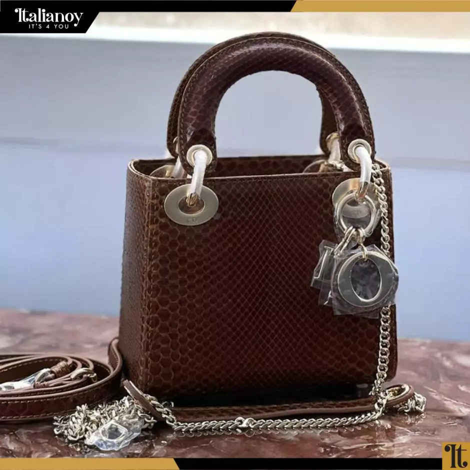 Medium Lady Dior Brown With Gold Hardware