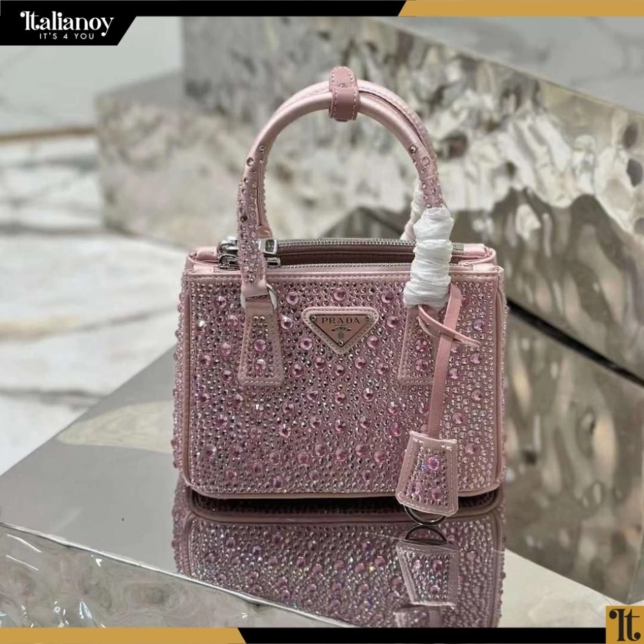 Prada Galleria Satin Mini-Bag With Crystals
