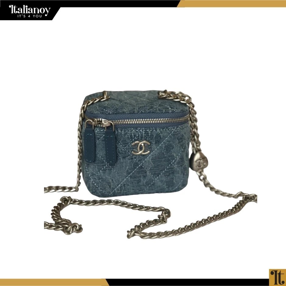 Chanel Classic Small Vanity with Chain in Denim Blue