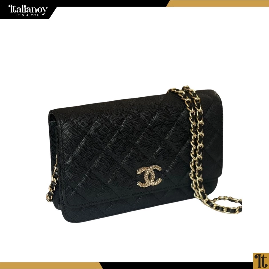 Chanel CC Satin Black Flap Bag with Lining and Chain