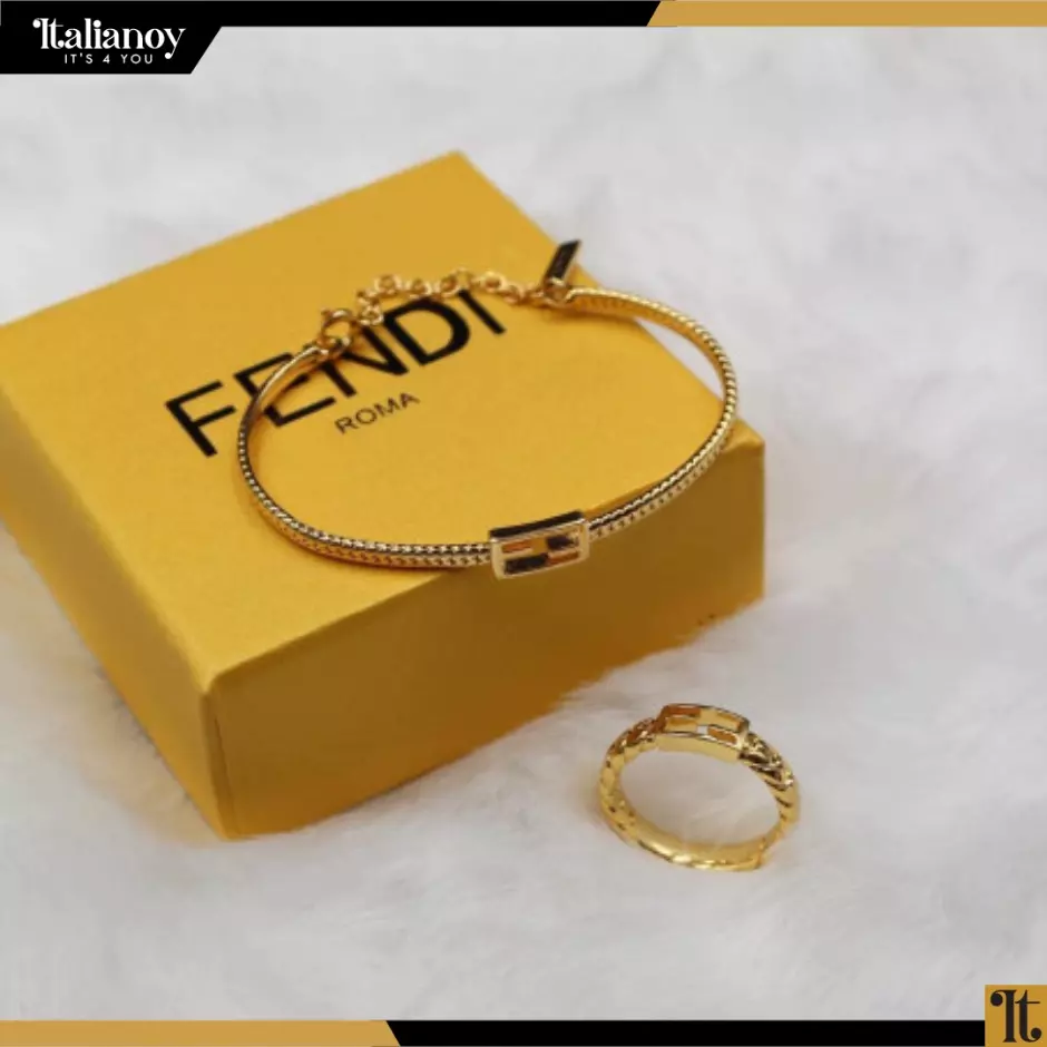 Fendi Bracelet & Ring Set Gold