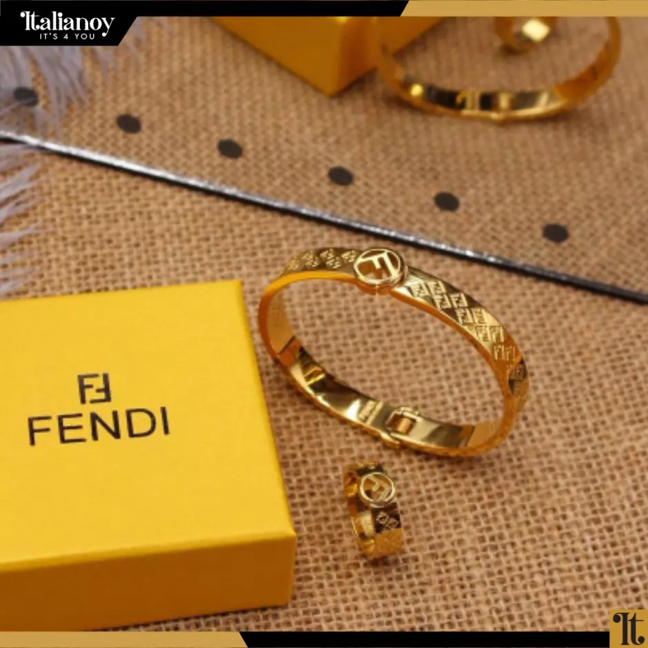 Fendi Bracelet & Ring Set Gold