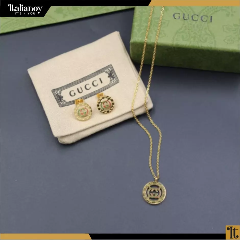 Gucci Necklace & Earrings Gold
