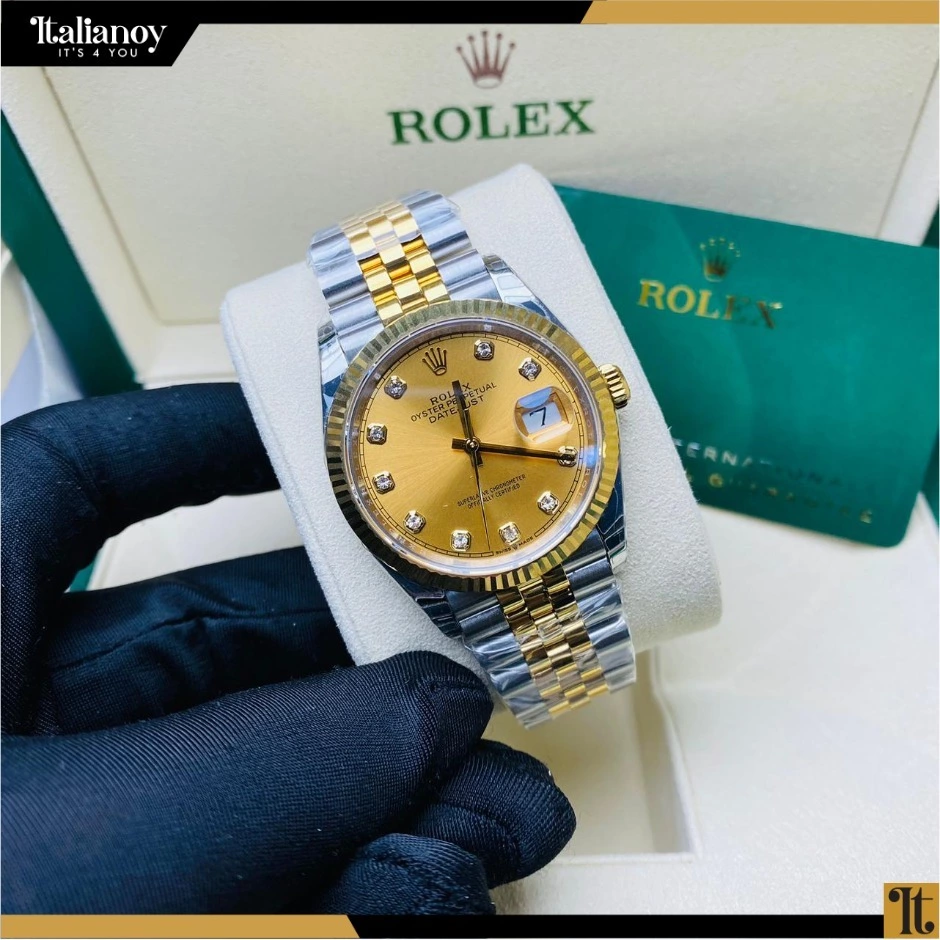 Rolex Datejust 36 Yellow Gold/Steel Champagne Dial & Fluted Bezel Jubilee Bracelet