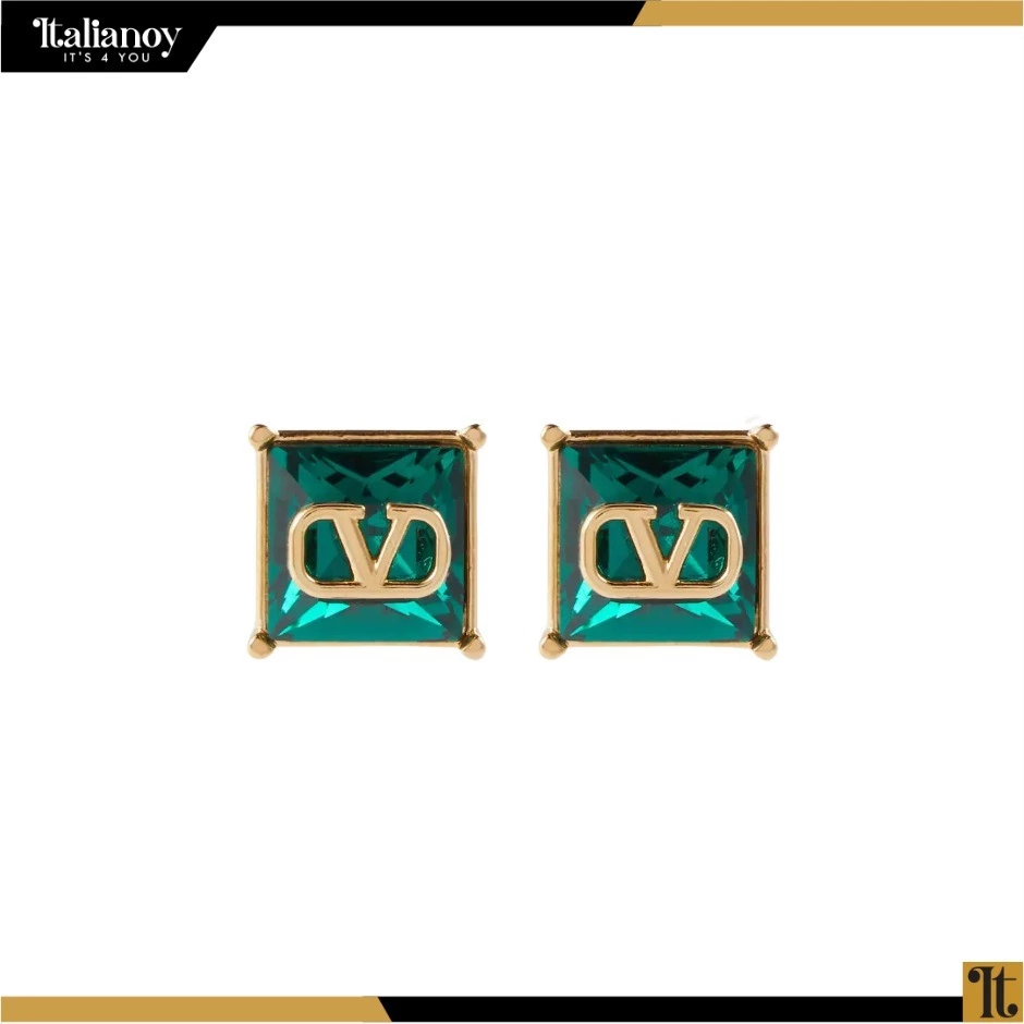 V Logo embellished earrings