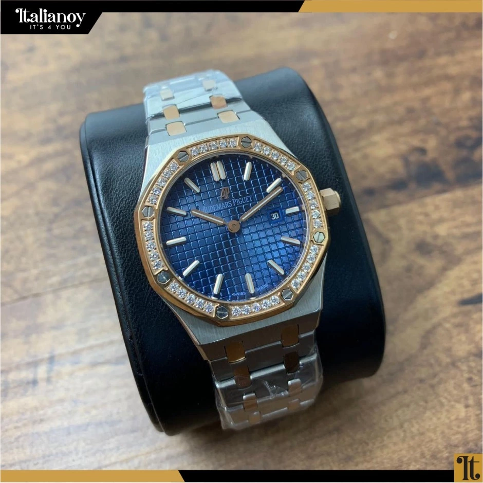 Audemars Piguet Royal Oak Quartz blue/silver-rose gold watch