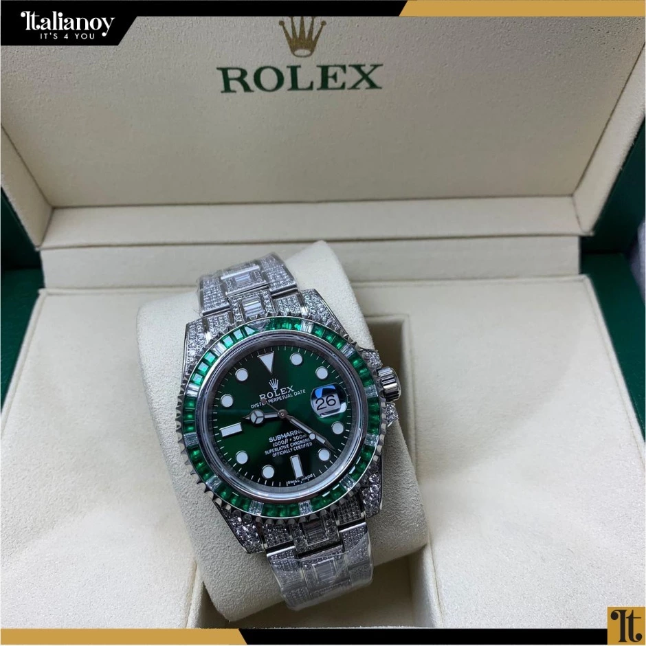 Rolex Submariner Date  Oystersteel Oyster “Hulk” Dial Custom Diamond-Set