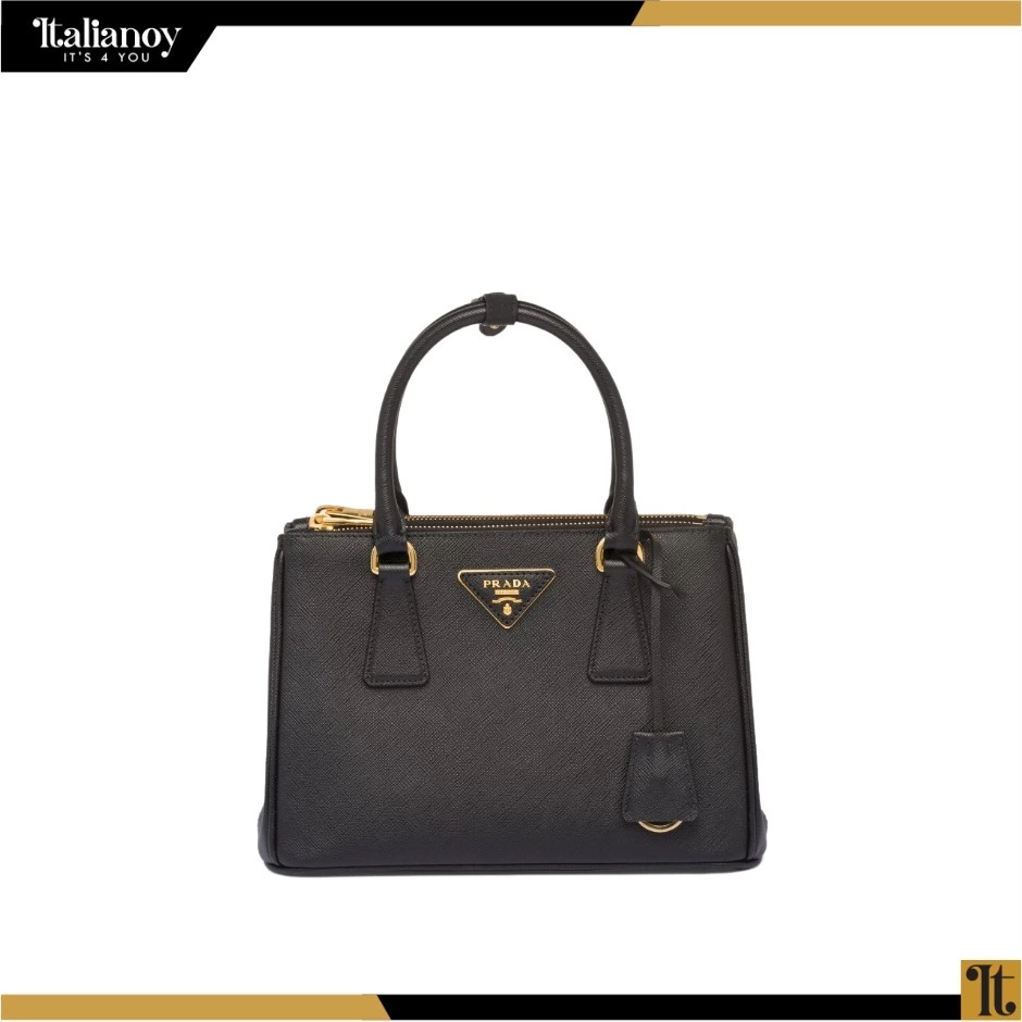 Small Prada Galleria bag in saffiano leather Black