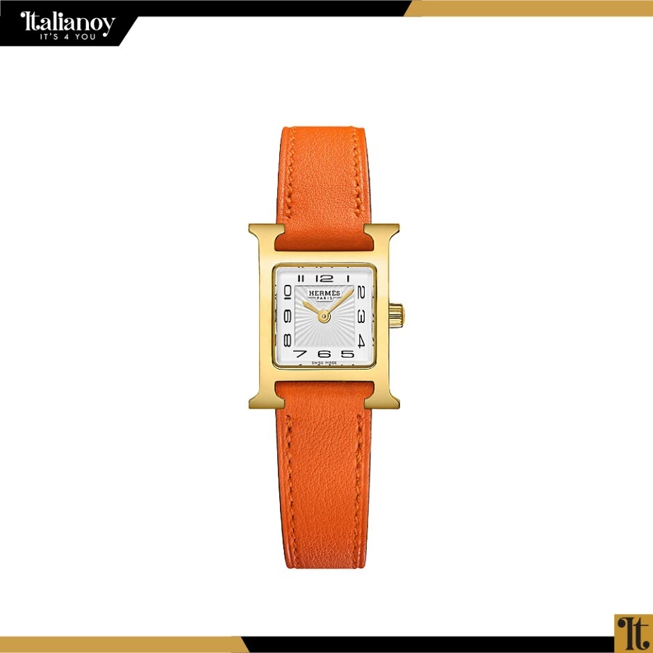 Heure H watch, Mini model, 21 mm orange