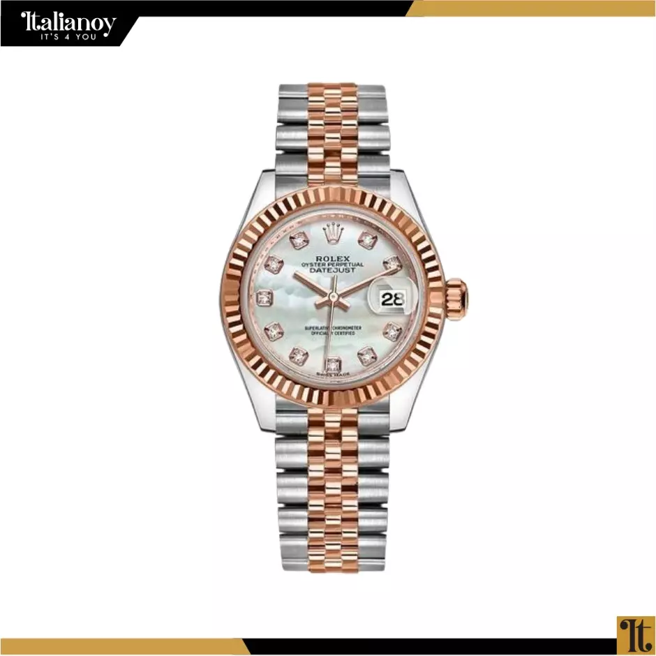 Rolex Steel and Rose Gold - Silver Rolesor Lady- Datejust 28 Watch - White Diamond Dial - Jubilee Bracelet