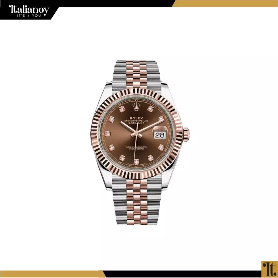 Rolex Steel and Rose Gold - Silver Rolesor Lady-Datejust 28 Watch - Brown Diamond Dial - Jubilee Bracelet