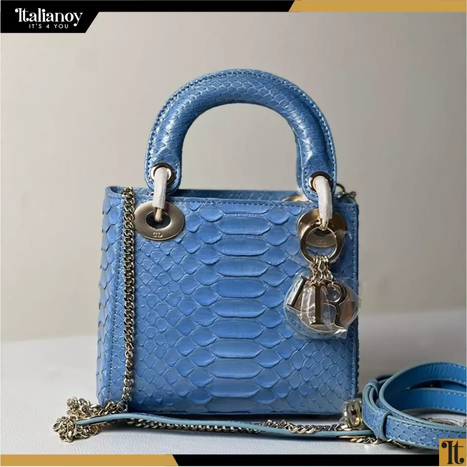 Lady Dior Medium-Snakeskin Blue