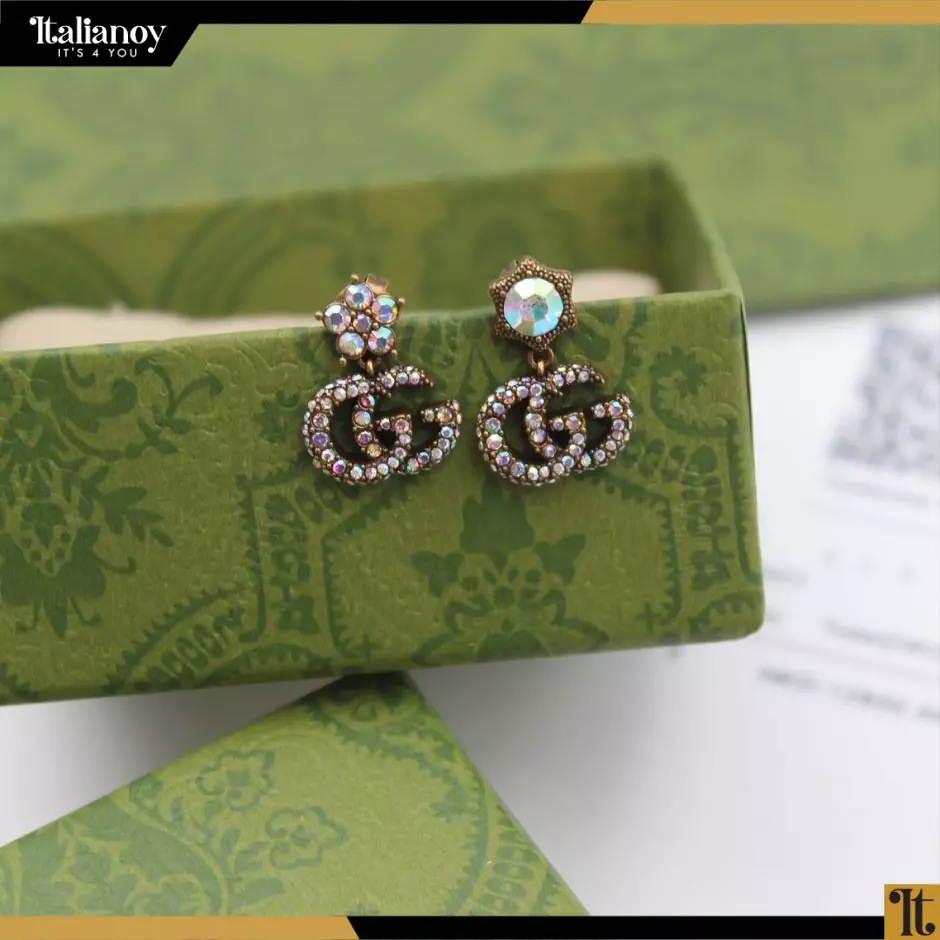 Gucci Double G crystal-embellished earrings