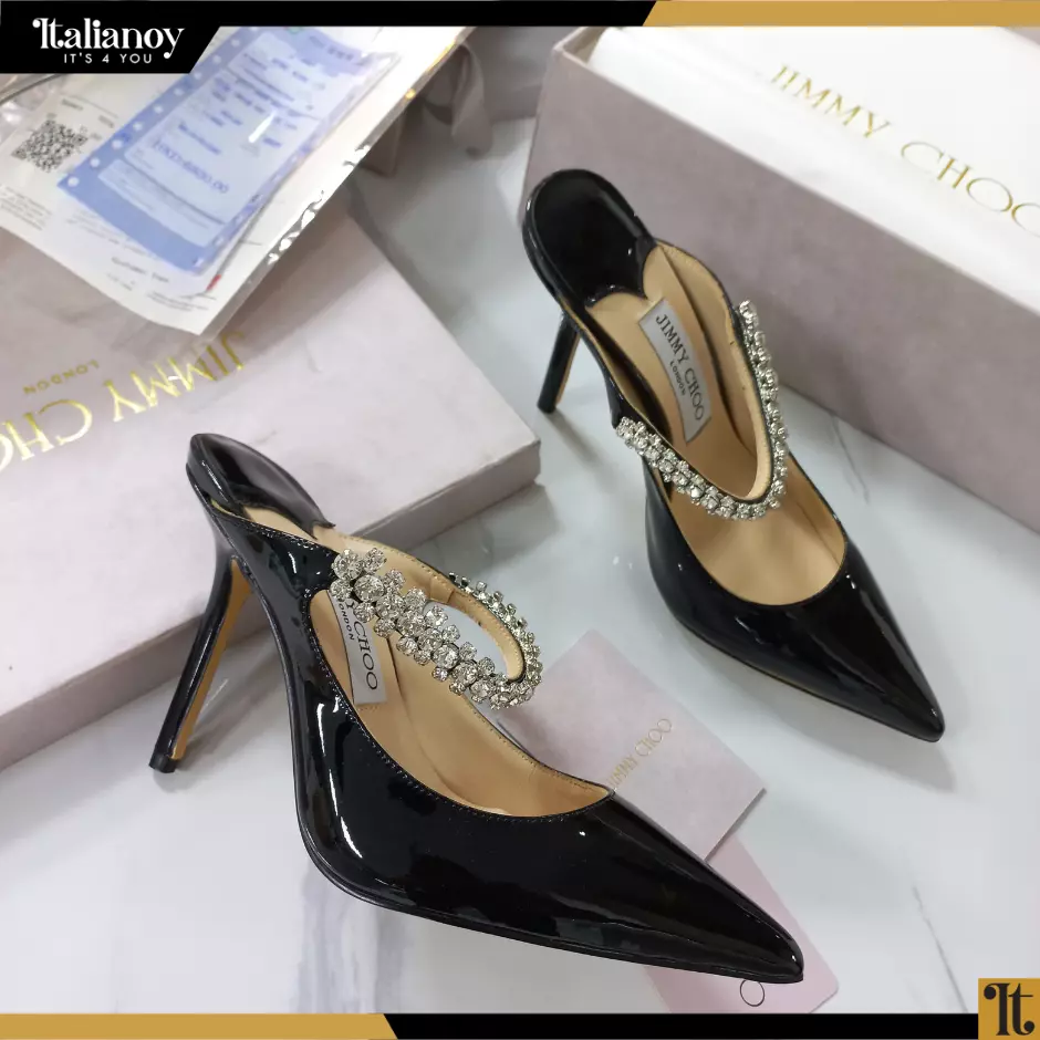 Ping open-toe shoes with an ornate design black